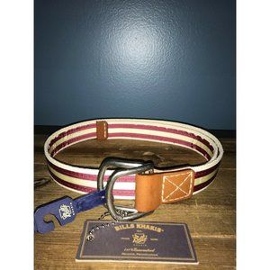 NWT Bills Khakis Striped Belts Men’s Red/White